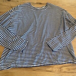 A New Day Navy and White Striped Long Sleeve Top Women’s‎ XXL Preloved